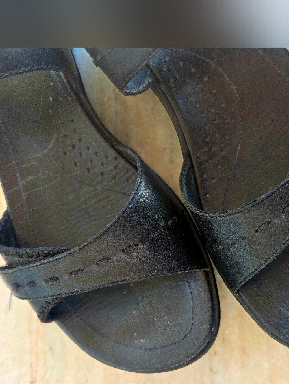 ECCO Casual Uno Black Leather Comfort Sandals Size 36 (US 5.5-6) - Picture 6 of 9